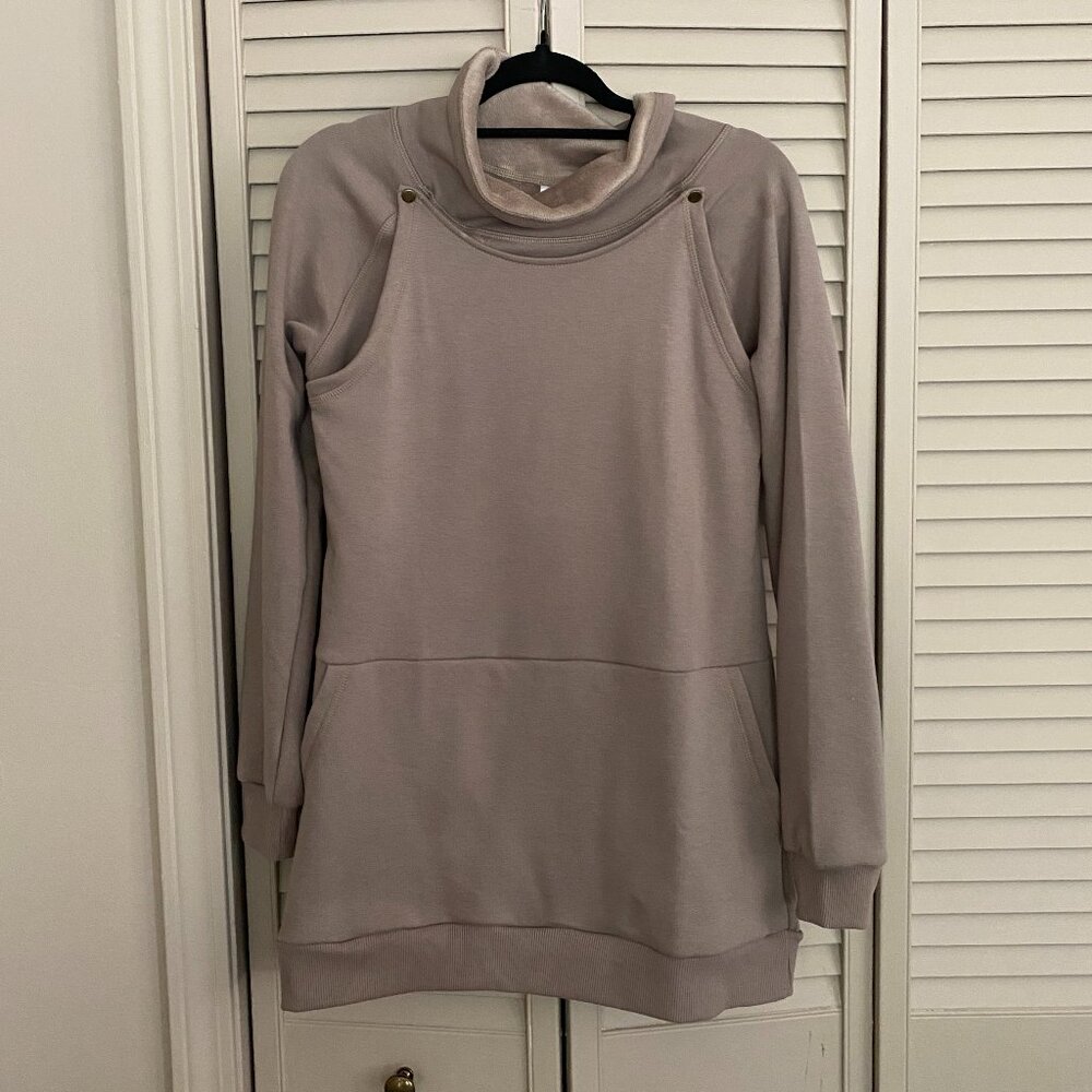 Latched Mama Maternity Taupe Pullover Sweatshirt Size Medium